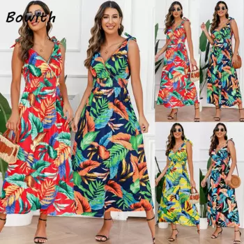 Женское длинное платье без рукавов, в богемном стиле