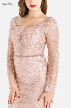 Женское длинное платье-Русалка с V-образным вырезом