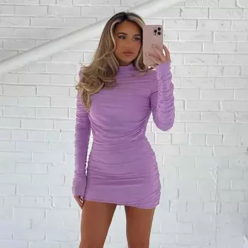 Женское длинное платье с длинным рукавом, Осень-зима