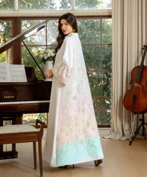 Женское длинное платье с вышивкой Дубай, длинное платье-макси из Турции