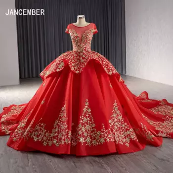 Женское длинное платье со шлейфом, красное элегантное вечернее платье с коротким рукавом, 2024