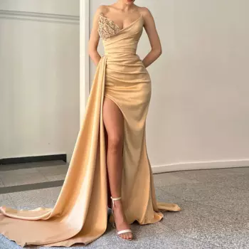 Женское длинное вечернее платье с юбкой-годе