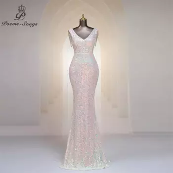 Женское длинное вечернее платье с юбкой-годе