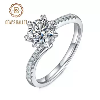 Женское Драгоценное кольцо из серебра 925 пробы, с муассанитом