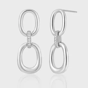 Женское двойное кольцо из серебра 925 пробы с бриллиантами