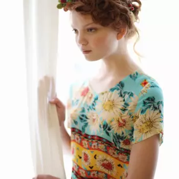 Женское Хлопковое платье с принтом ромашки, голубое свободное винтажное платье в стиле девушки из леса