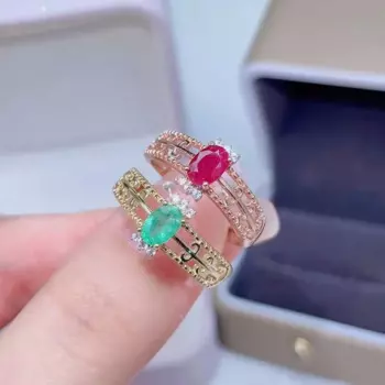 Женское классическое серебряное бриллиантовое кольцо YULEM из серебра 925 пробы с покрытием из белого золота 18 К, 4 мм * 6 мм, обручальное кольцо с натуральным сапфиром карат