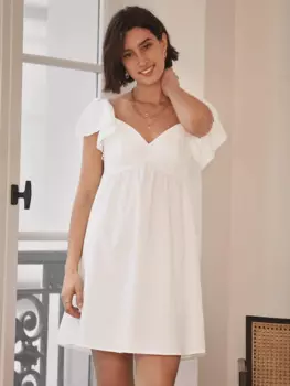 Женское коктейльное платье, однотонное, белое