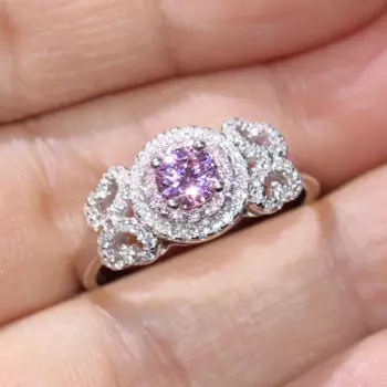 Женское кольцо-бабочка из серебра 100% пробы, с фианитом