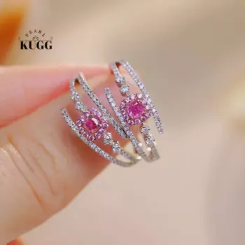 Женское кольцо из белого золота 100% пробы, с бриллиантами