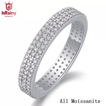 Женское кольцо из серебра 100% пробы, с муассанитом