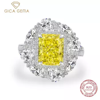 Женское кольцо из серебра 100% пробы с цитрином 4 карата