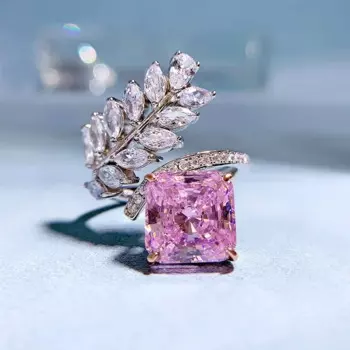 Женское кольцо из серебра 100% пробы, с цветком