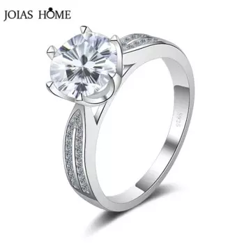 Женское кольцо из серебра 100 пробы, с муассанитом