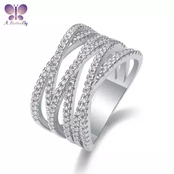 Женское кольцо из серебра 100% пробы с муассанитом, 925