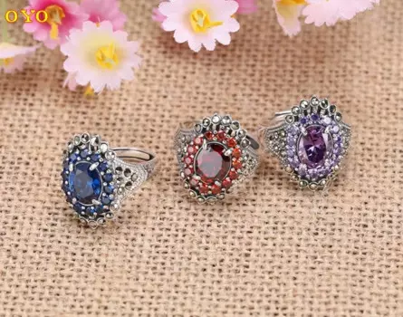 Женское кольцо из серебра 1100% пробы с аметистом