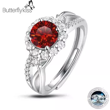 Женское кольцо из серебра 1,0 пробы, с муассанитом