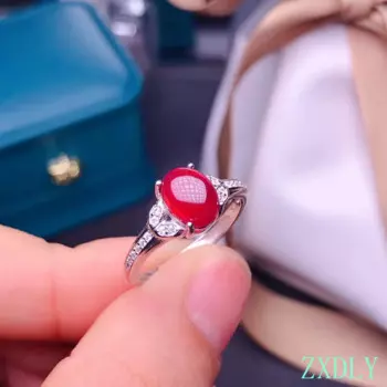 Женское кольцо из серебра 2022 пробы, с натуральным Рубином