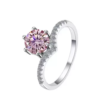 Женское кольцо из серебра 6,5 пробы, с муассанитом, 925 мм