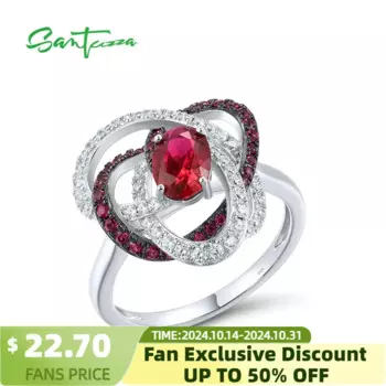 Женское кольцо из серебра 925 пробы с красным камнем