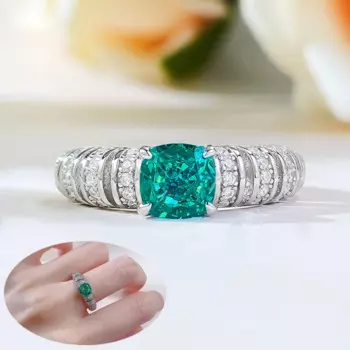 Женское кольцо из серебра 925 пробы с бриллиантами, 6 х6 мм