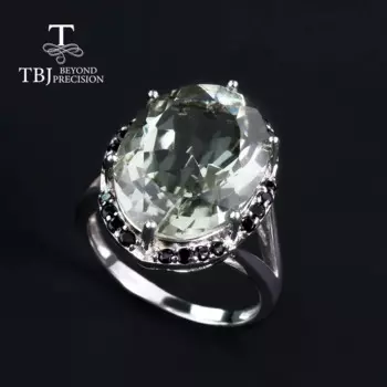 Женское кольцо из серебра 925 пробы с крупным аметистом