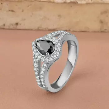 Женское кольцо из серебра 925 пробы, с круглым фианитом