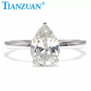 Женское кольцо из серебра 925 пробы с муассанитом, 7x10 мм