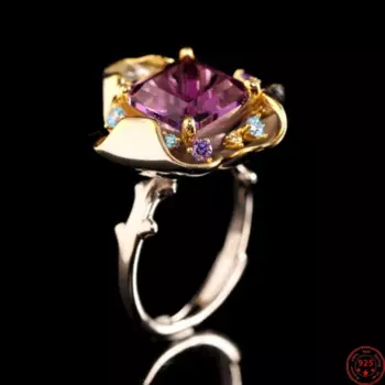 Женское кольцо из серебра 925 пробы, с фианитом