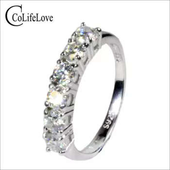 Женское кольцо из серебра 925 пробы, с муассанитом, 6 шт.