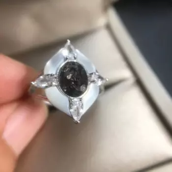 Женское кольцо из серебра 925 пробы с розовым золотом, 18 К