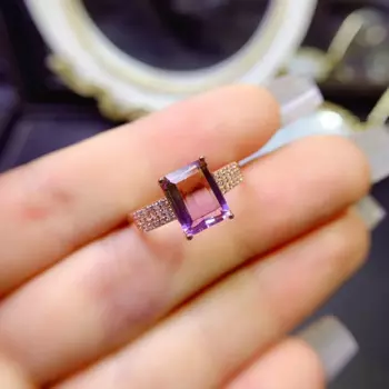 Женское кольцо из серебра 925 пробы с квадратным аметрином