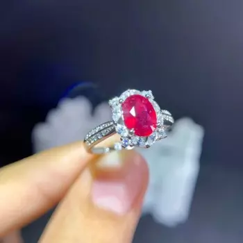 Женское кольцо из серебра 925 пробы, с натуральным камнем