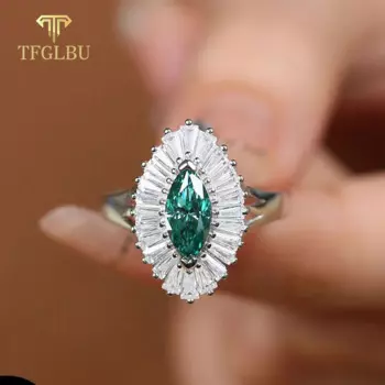 Женское кольцо из серебра 925 пробы с муассанитом, 1 карат