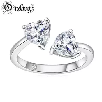 Женское кольцо из серебра 925 пробы, в форме сердца