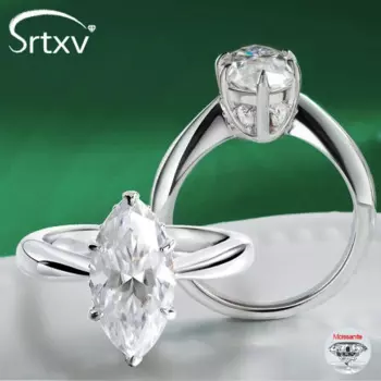 Женское кольцо из серебра 925 пробы с бриллиантом, 7 х14 мм