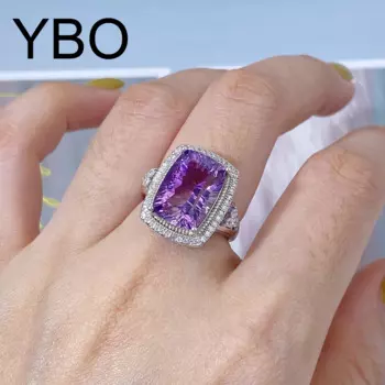 Женское кольцо из серебра 925 пробы, с натуральным квадратом