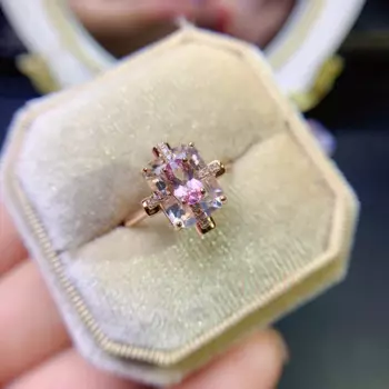 Женское кольцо из серебра 925 пробы, с натуральным турмалином