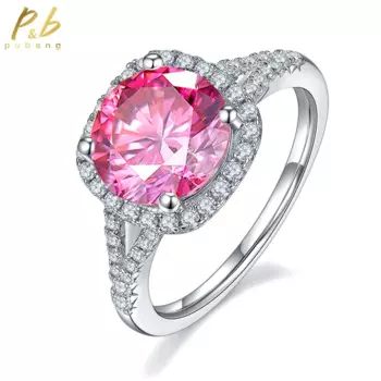 Женское кольцо из серебра 925 пробы с муассанитом, 9 мм