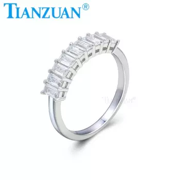 Женское кольцо из серебра 925 пробы с муассанитом, 2x4 мм