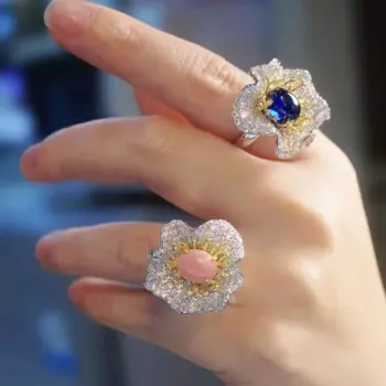 Женское кольцо из серебра 925 пробы, с фианитом