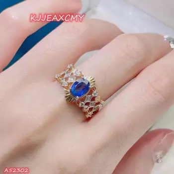 Женское кольцо из серебра 925 пробы с натуральным сапфиром