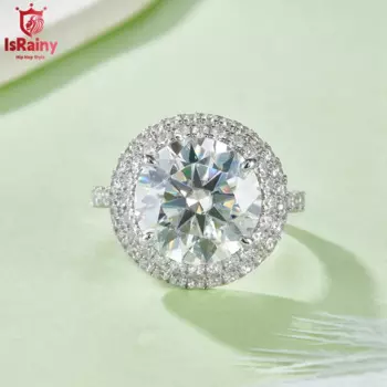 Женское кольцо из серебра 925 пробы с муассанитом, 8 карат