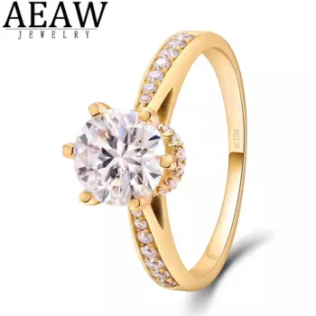 Женское кольцо из серебра 925 пробы с муассанитом, 6,5 мм