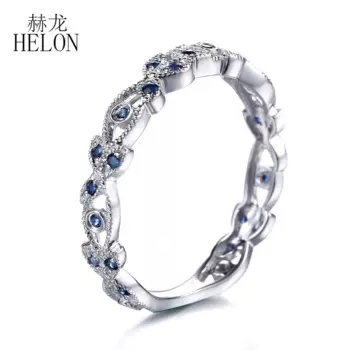 Женское кольцо из серебра 925 пробы с натуральными сапфирами