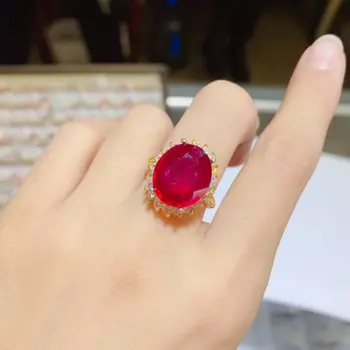 Женское кольцо из серебра 925 пробы с натуральным Рубином