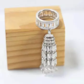 Женское кольцо из серебра 925 пробы, с квадратным фианитом