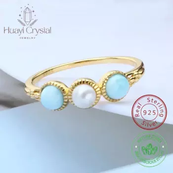 Женское кольцо из серебра 925 пробы с натуральным жемчугом