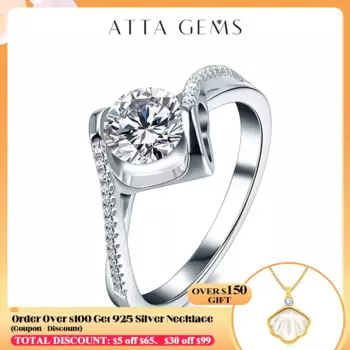 Женское кольцо из серебра 925 пробы с муассанитом, карата