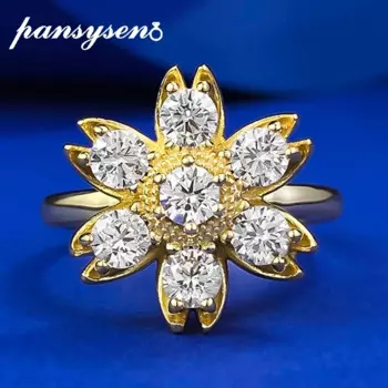 Женское кольцо из серебра 925 пробы с бриллиантами, 18 К